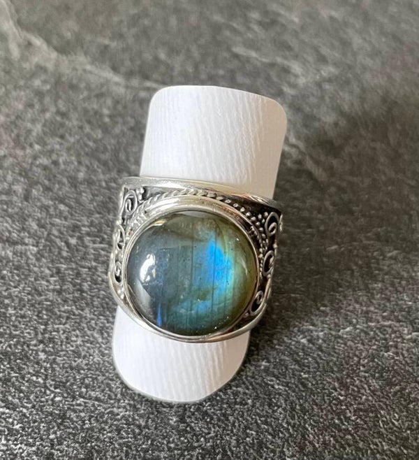 BAGUE ARGENT 925/1000 ET LABRADORITE