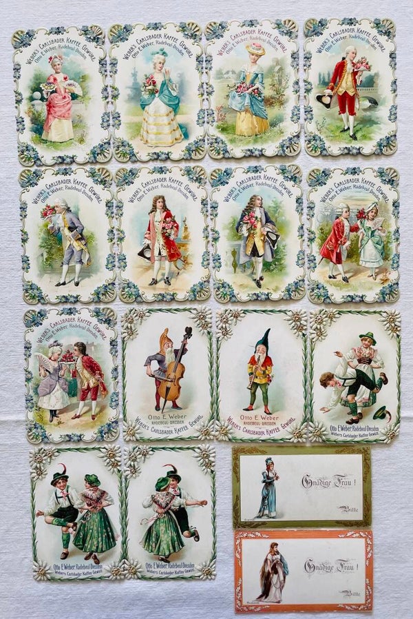 16 CARTES PUBLICITAIRES SUR LE CAFE OTTO E. WEBER - DRESDE