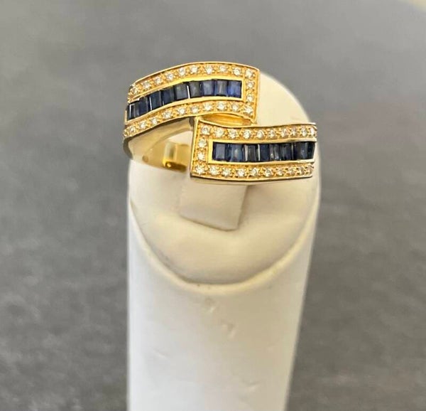 BAGUE OR 18 CARATS SAPHIRS ET DIAMANTS