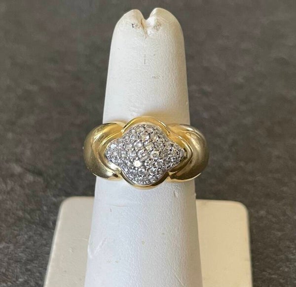 BAGUE EN OR 18K PAVAGE DE DIAMANTS - XX°