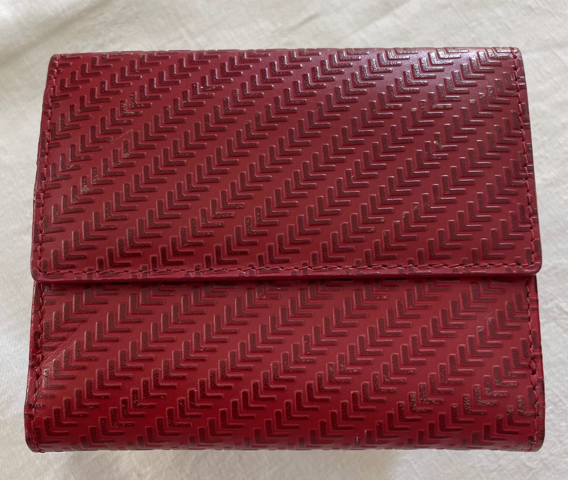 PORTE BILLETS, CARTES ET PORTE MONNAIE LANCEL CUIR BORDEAU VINTAGE