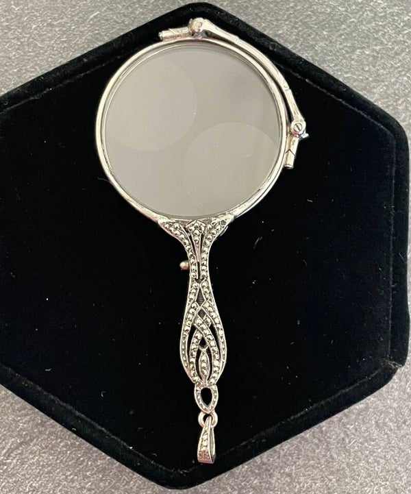 BESICLES ART DECO EN ARGENT ET MARCASSITES - CIRCA 1920