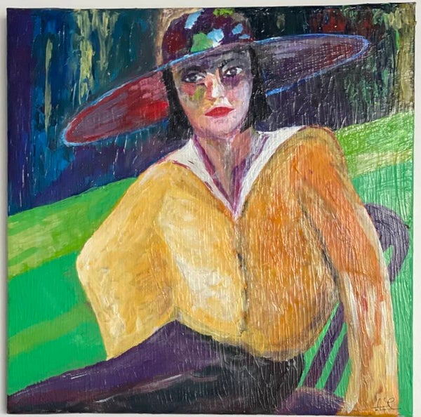 FEMME AU CHAPEAU - PEINTURE XX°