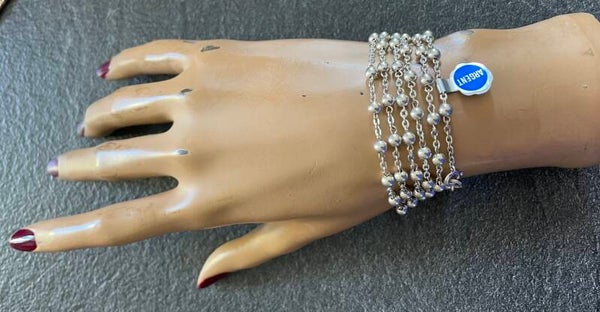 LOT DE 6 BRACELETS EN ARGENT A DECOR DE BOULES