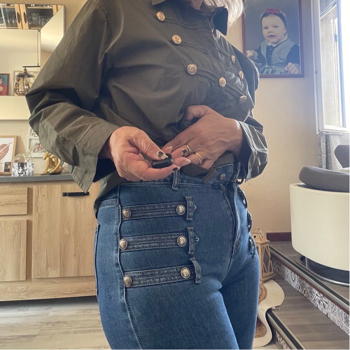 Jean officier taille haute