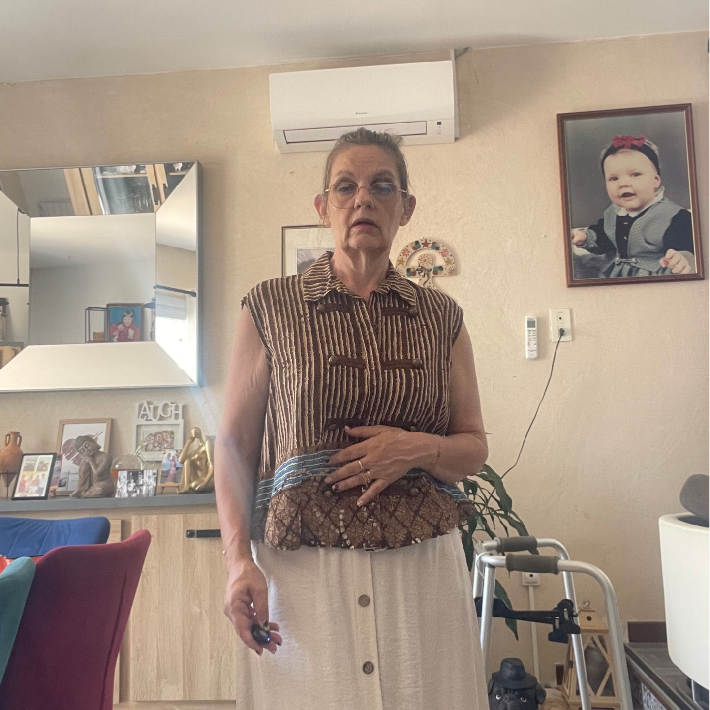 Chemise sans manche rayée