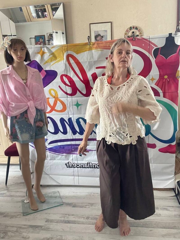 Blouse en  macramé