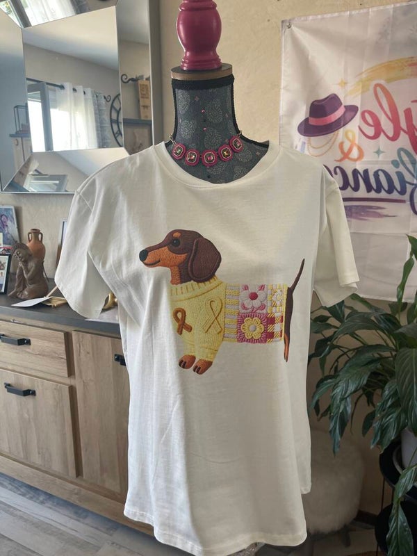 Tee-shirt chien "saucisse"