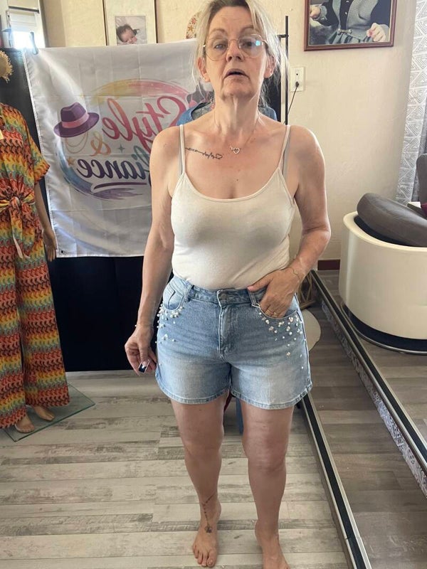 Short jeans motif paquerette