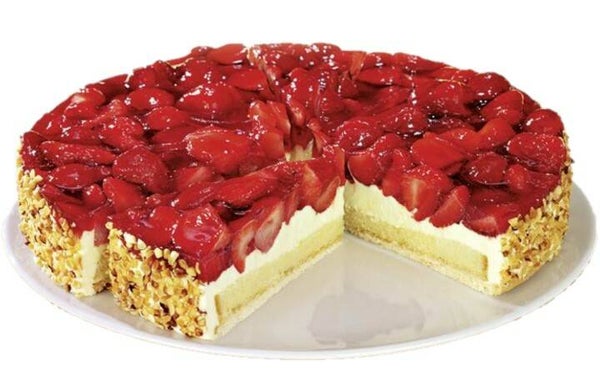 Erdbeerkuchen vorgeschnitten in 12 Stücke, 1.750 g, Ø 26 cm 146 g / je Stück