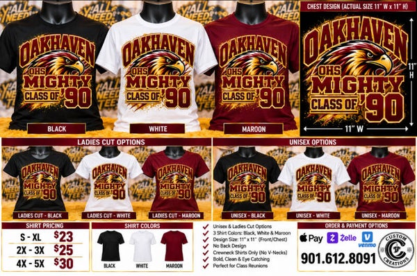 Oakhaven High School – Mighty Class of ’90 Reunion T-Shirt