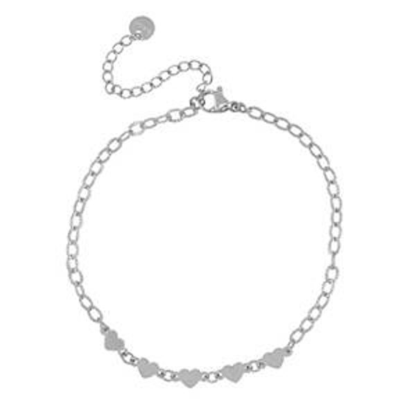 Armband hartjes silver