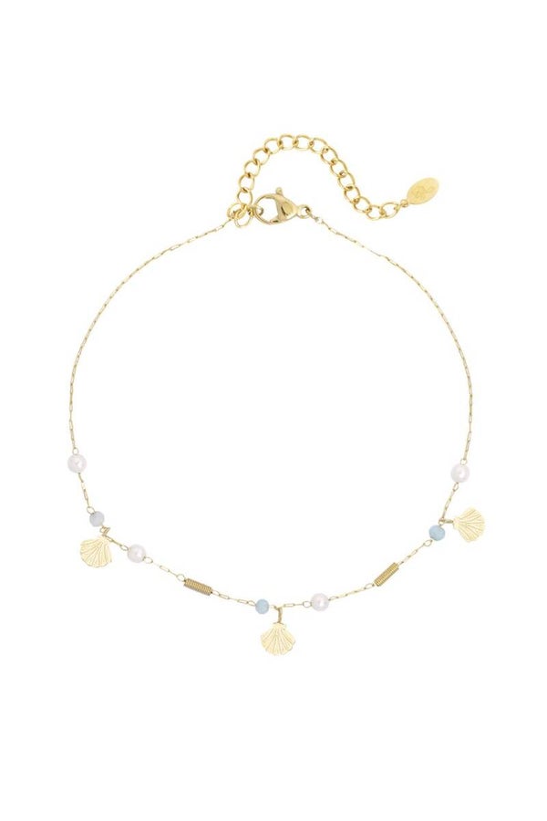 Enkelband blue beach gold