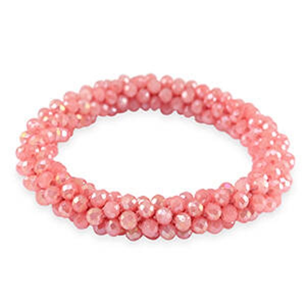 Facet armband Salmon pink