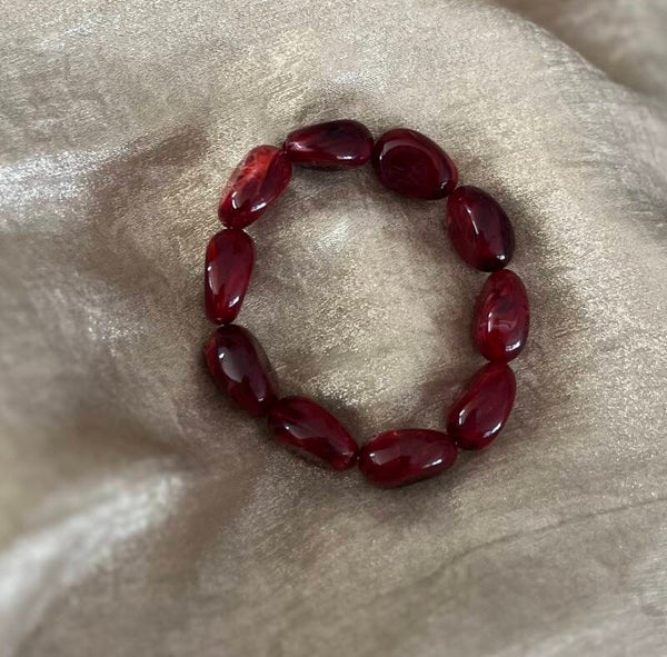 Nugget kralen armband rood