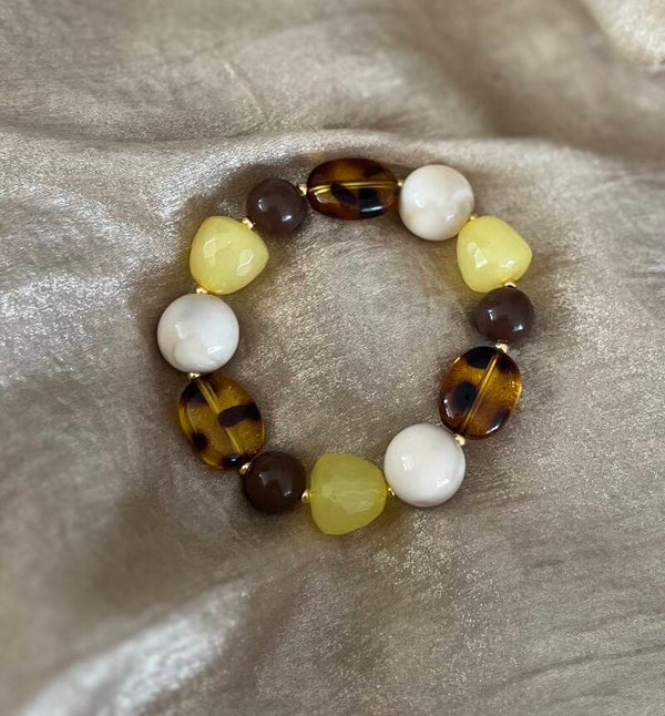 Armband geel gemixt