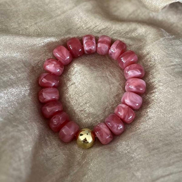 Armband roze kralen