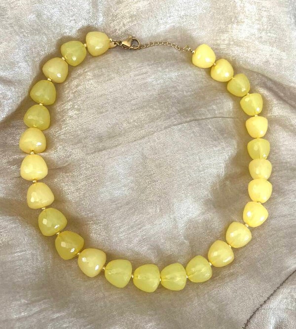 Acryl kralen ketting yellow
