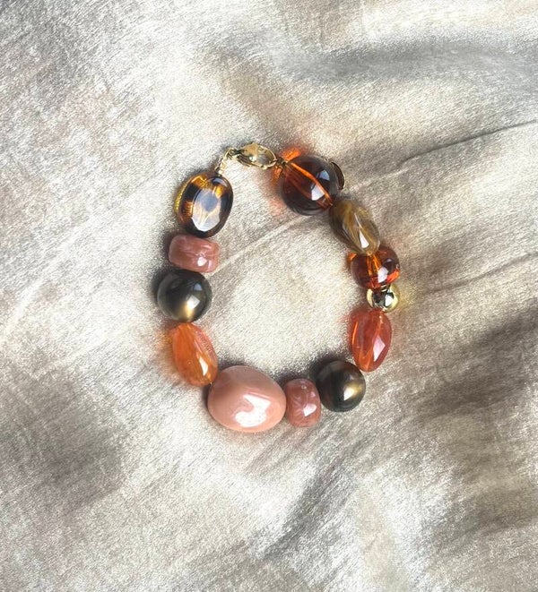 Acryl armband cognac gemixt