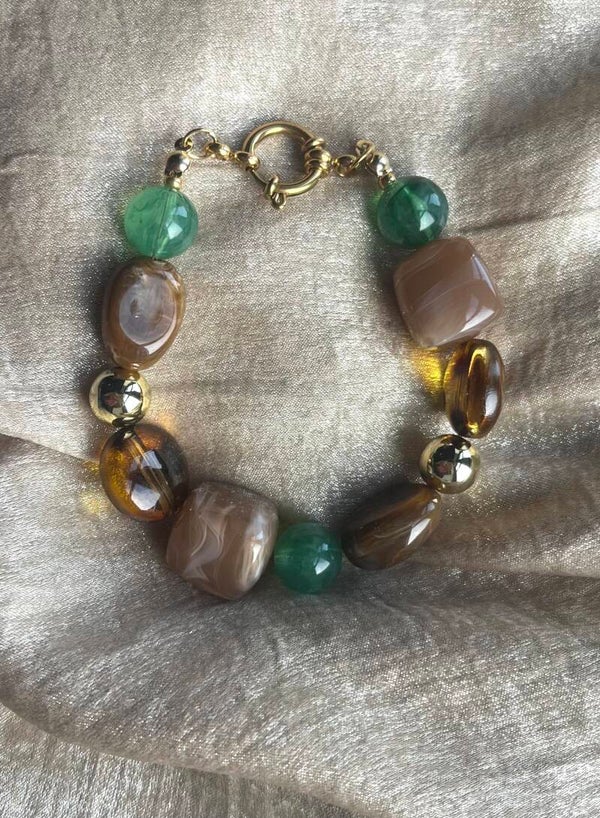 Acryl armband gemixt groen