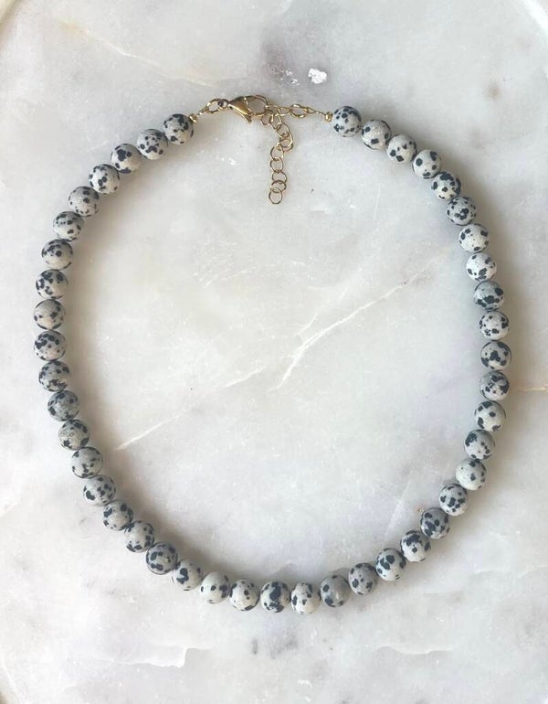 Panter kralen ketting glas