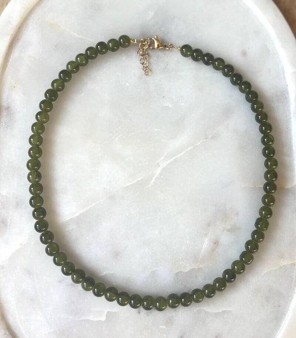 Glaskralen ketting groen