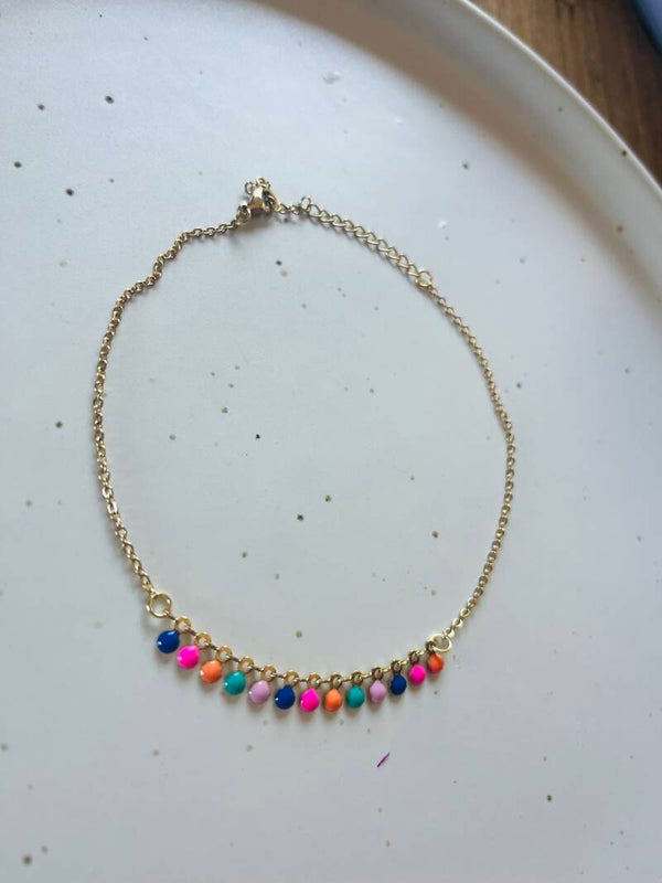 Enkelbandjes schakel multicolour