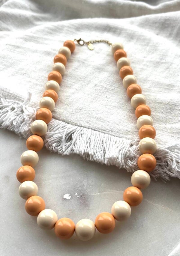 Kralen ketting shiny orange