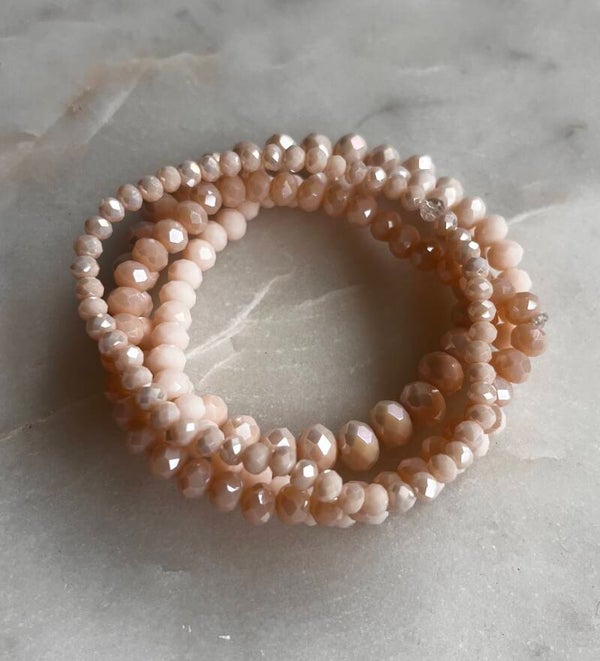 Armbandset roze elastiek