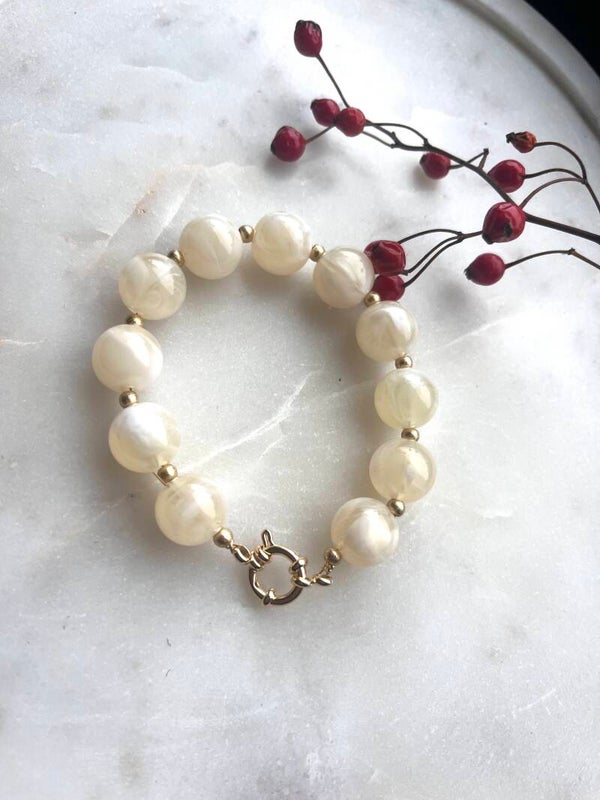 Armband acryl kralen rond