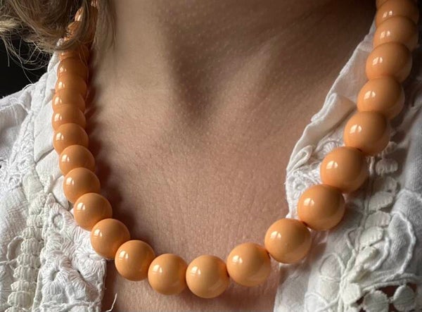 Acryl kralen ketting rond oranje
