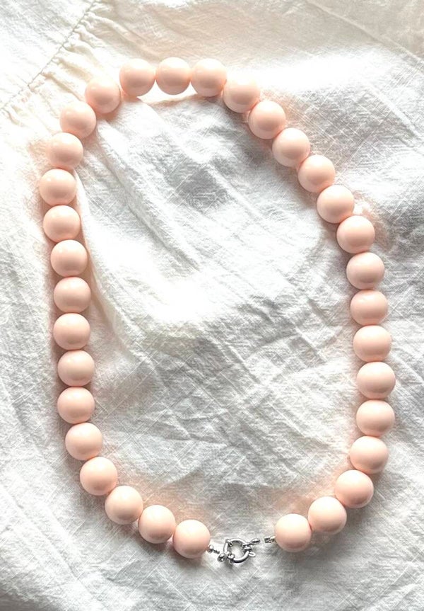 Acryl kralen ketting nude peach