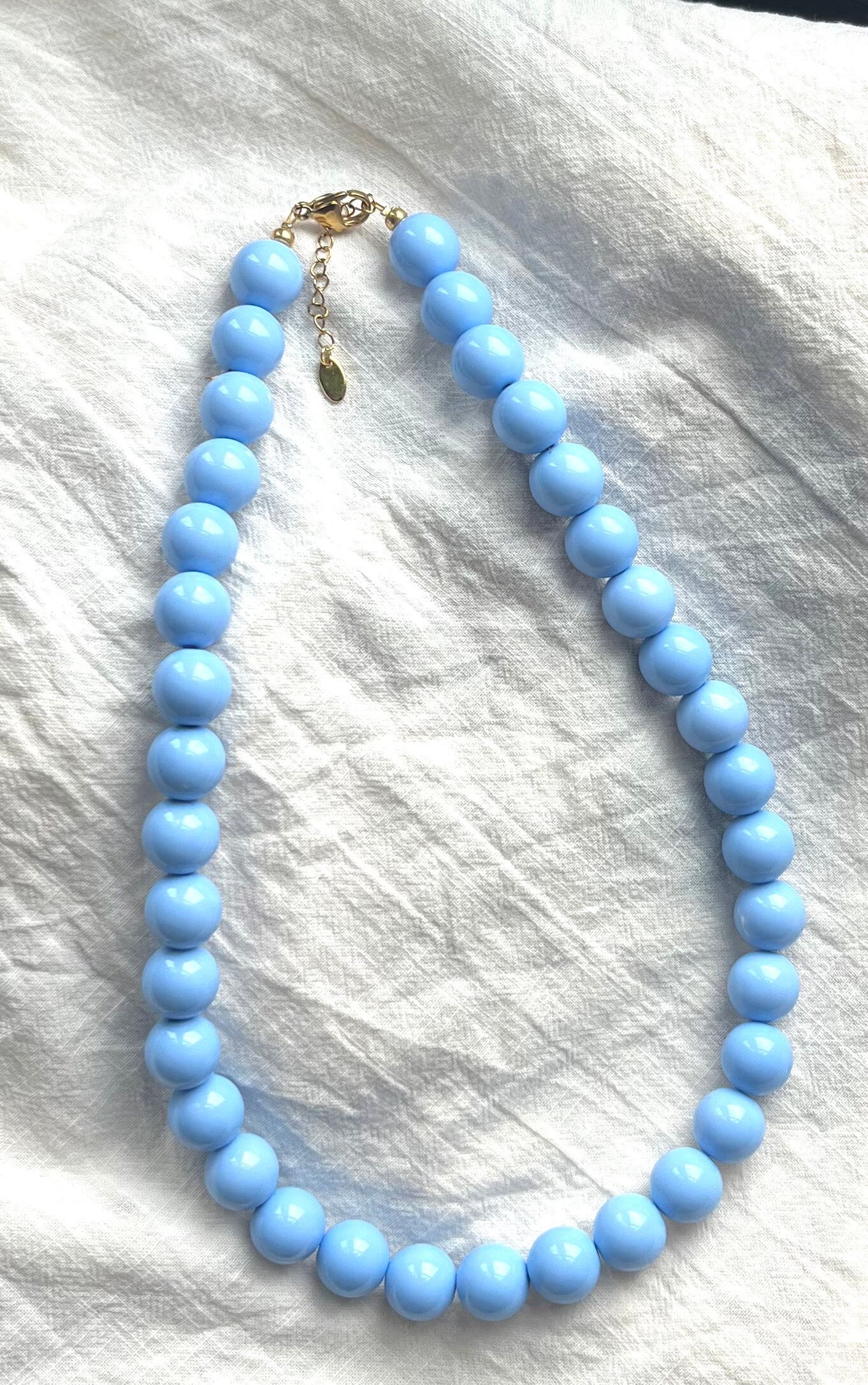 Acryl kralen ketting rond blauw