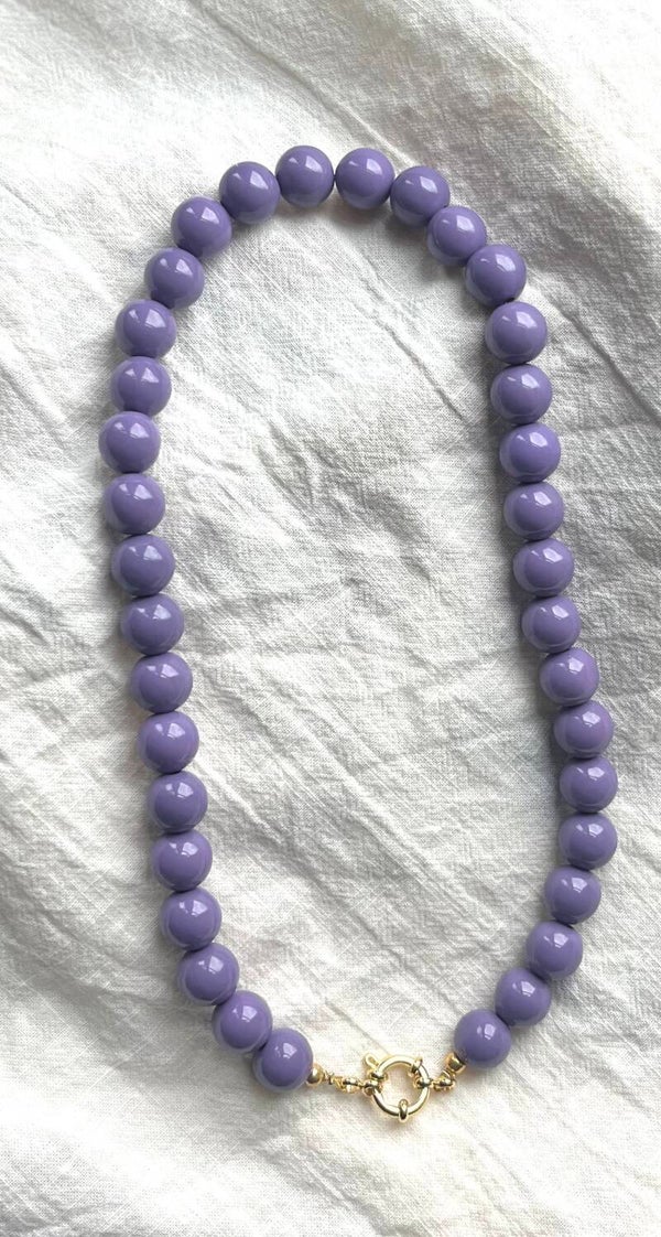 Acryl kralen ketting shiny purple haze.