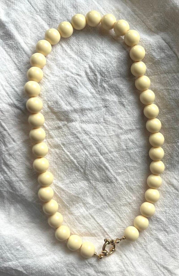 Acryl kralen ketting shiny pastel yellow