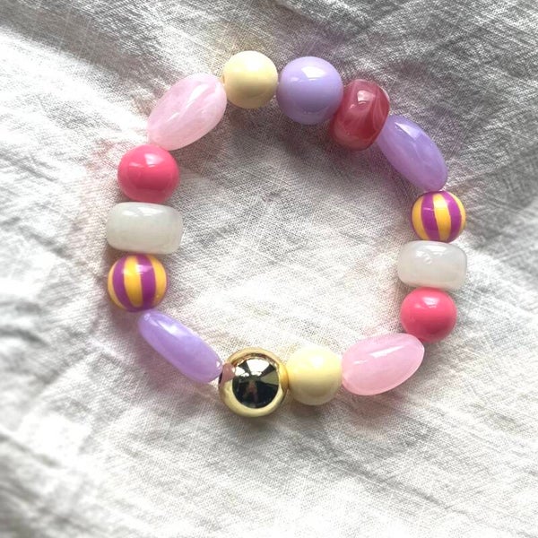 Kralen armband pastel mix
