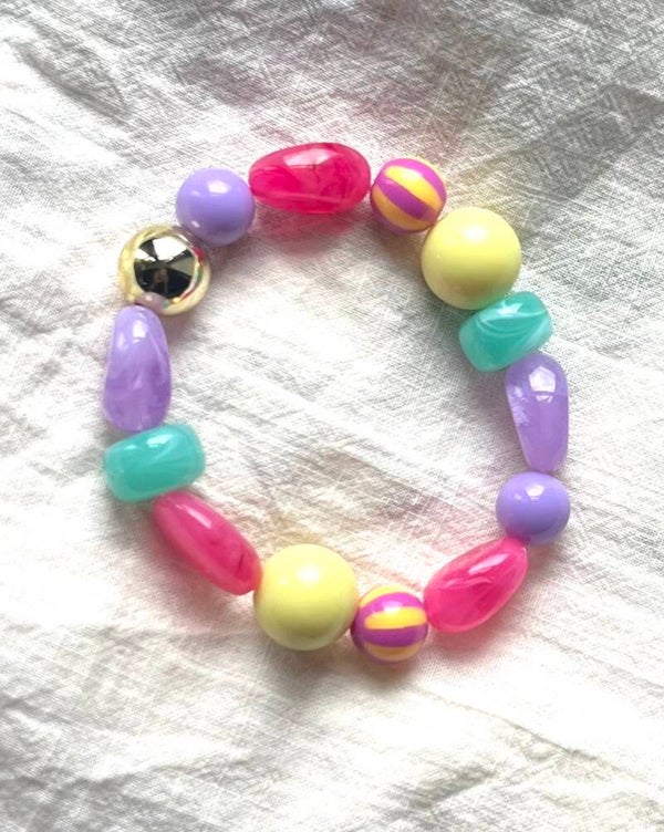 Kralen armband lila mix.