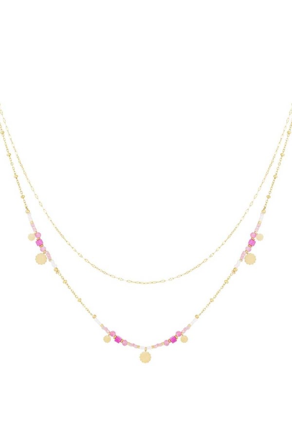 Ketting pink charms