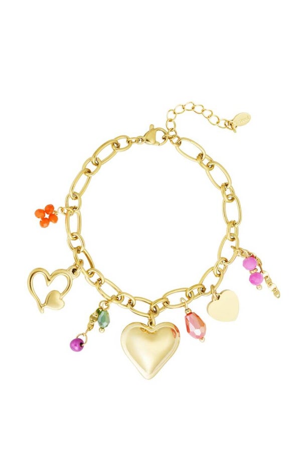 Statement charms armband gold.
