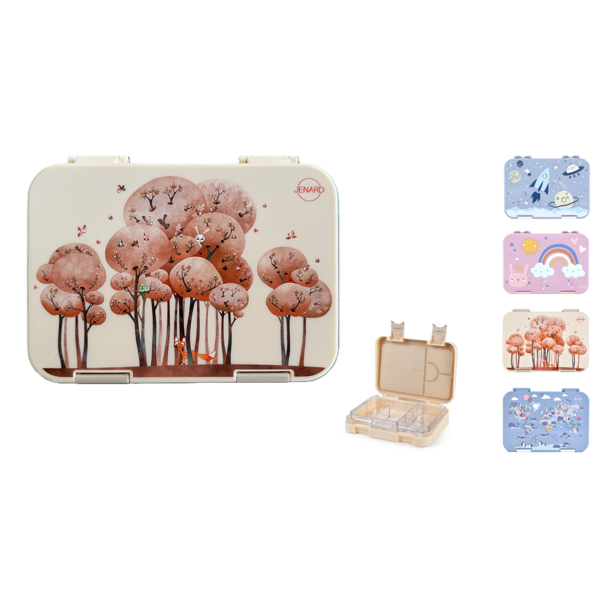 Kinderlunchbox Bosdieren Crème – Bento Box | JENARD®