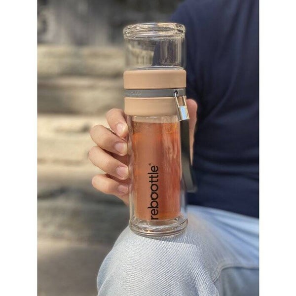 Fles THEEGLAS - Duurzame drinkfles NU 1+1!!!