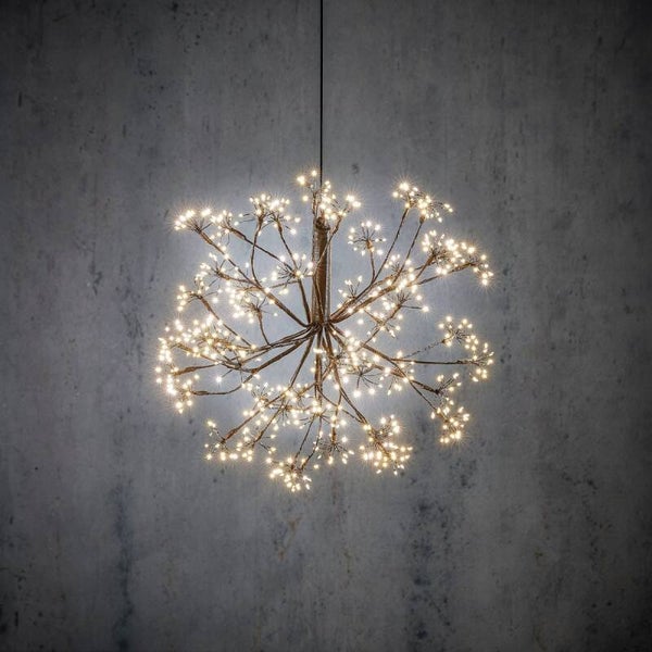 Kerstverlichting Bal met Warm Witte LED Lampjes - Ø40 cm - Zwart