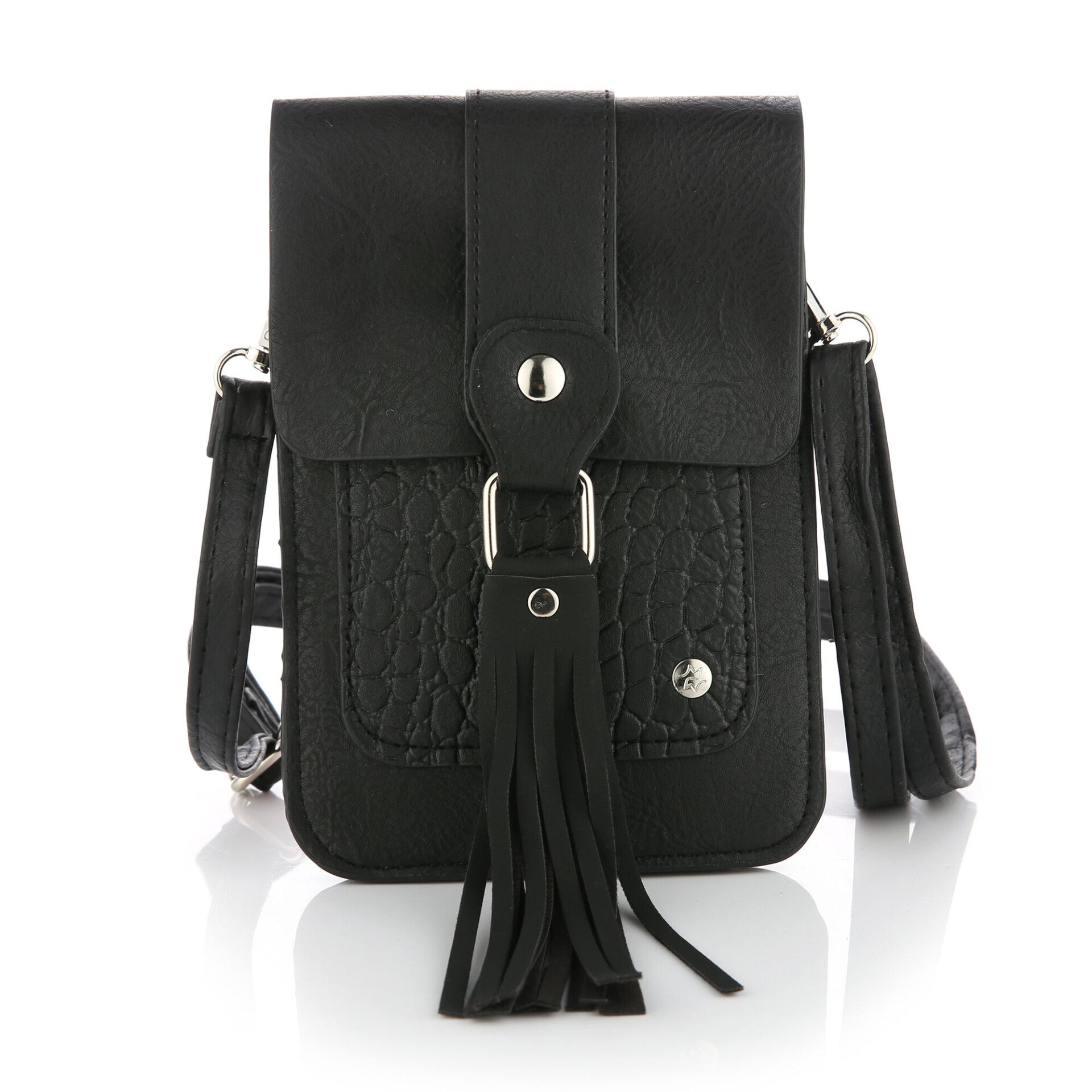 Telefoontasje zwart met tassel