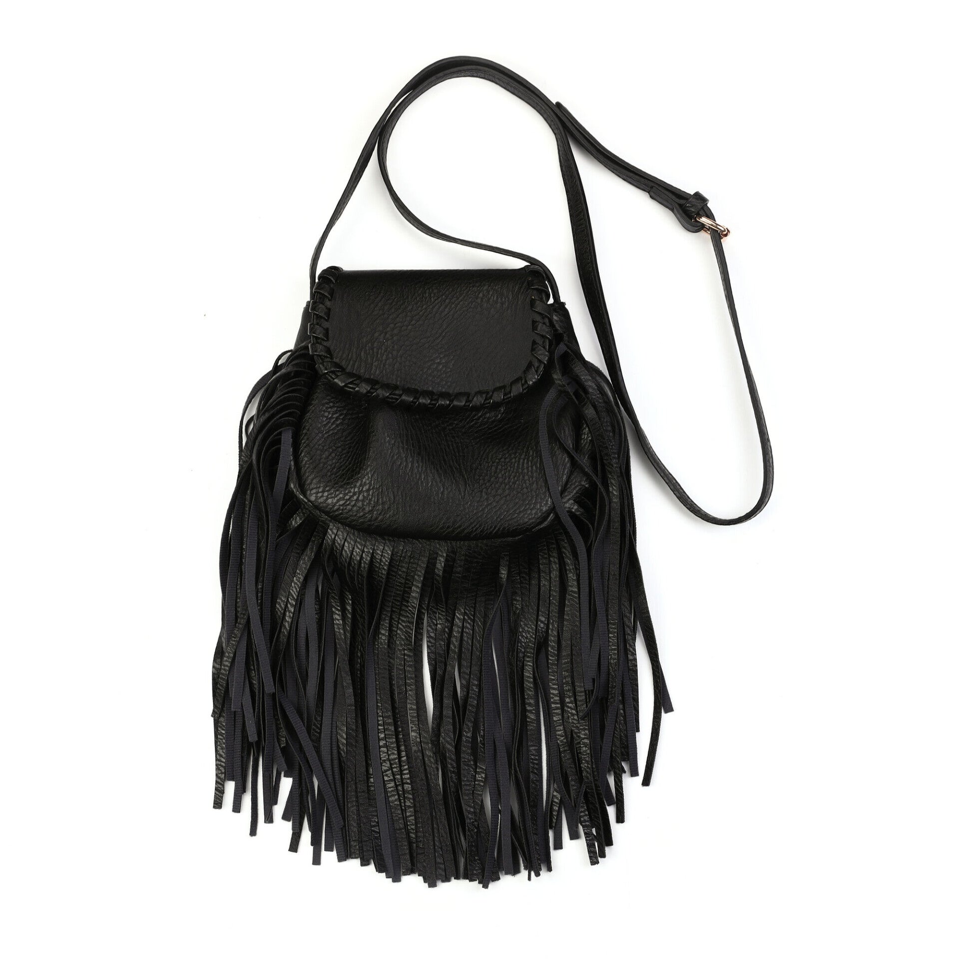 Fringe tasje zwart