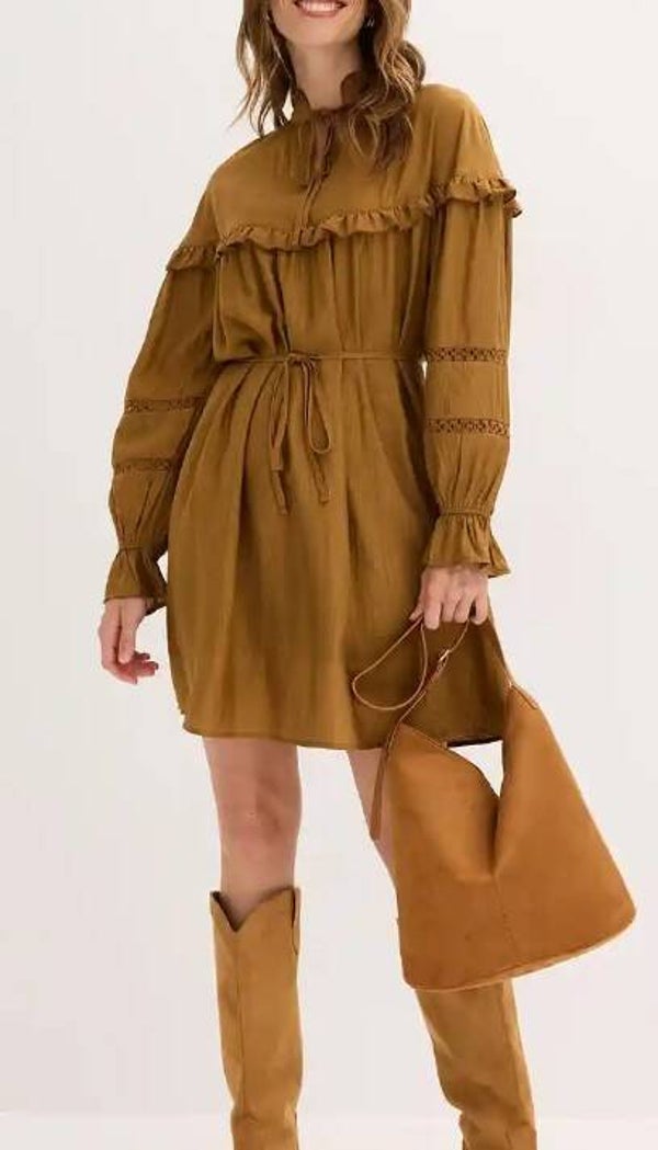 BOHO jurk bruin