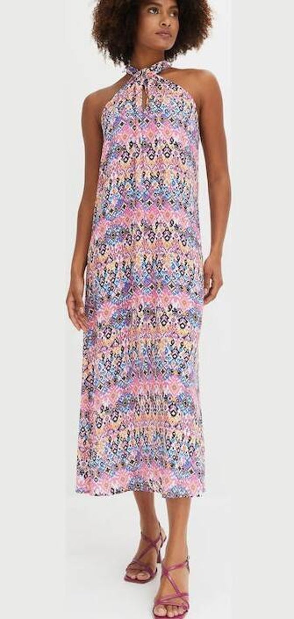 Halterjurk roze multiclolour