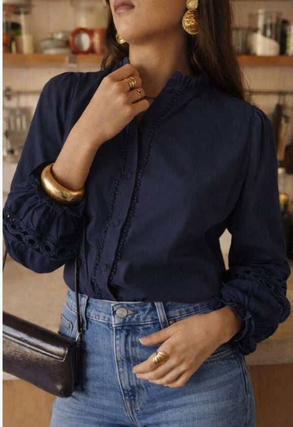 Blouse Mia Marineblauw  M/L (40/42)