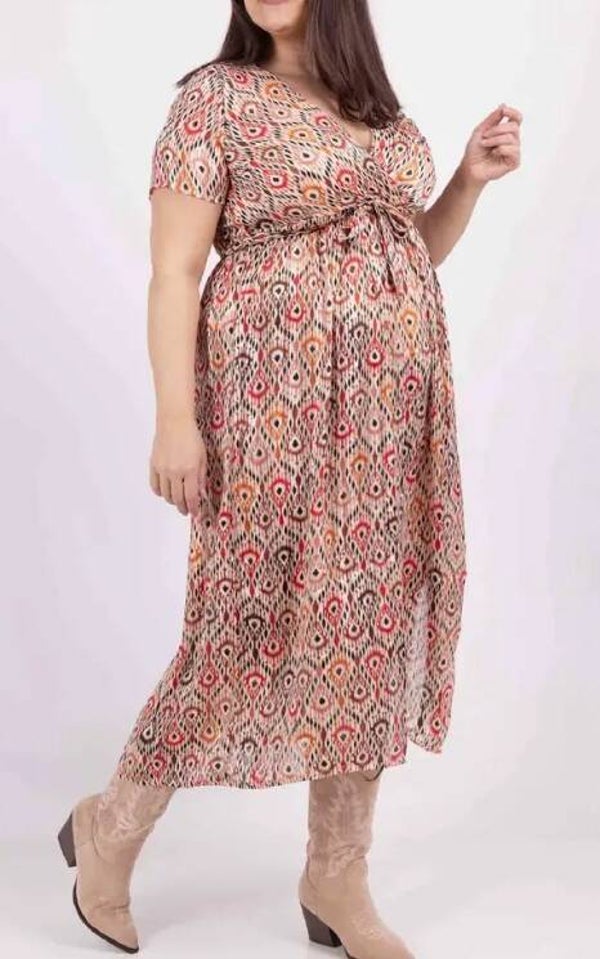 Maxi jurk bloemenmotief plussize