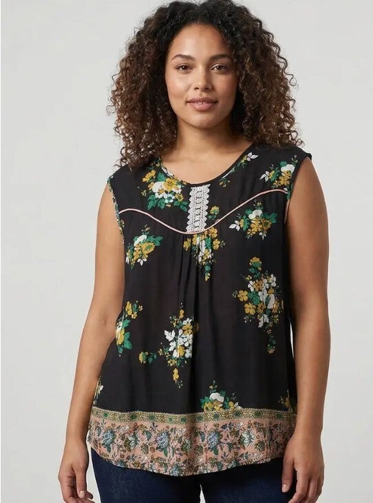 Top zwart BOHO stijl PLUS SIZE