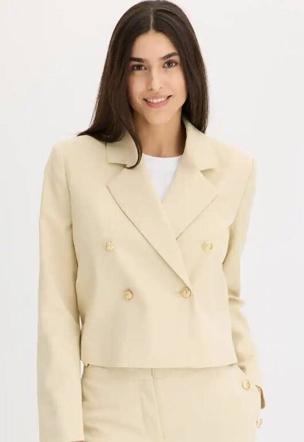 Korte Blazer creme PLUS SIZE